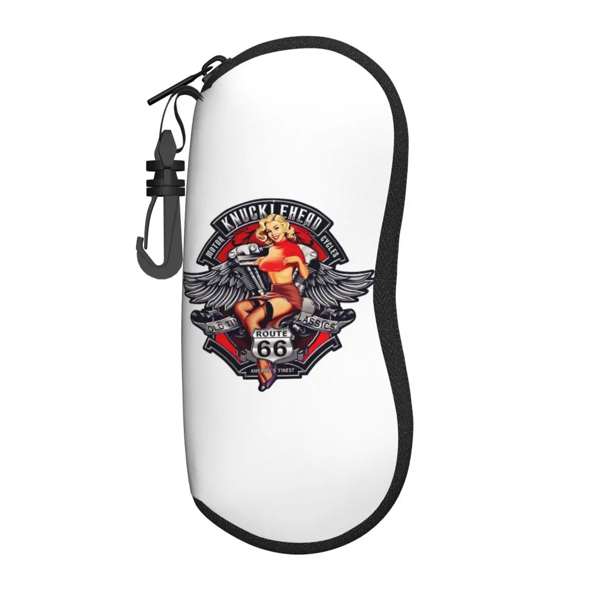 Custom Vintage Route 66 Mother Road Shell Glasses Case Unisex Biker America Highway Eyeglasses Case Sunglasses Protector Box