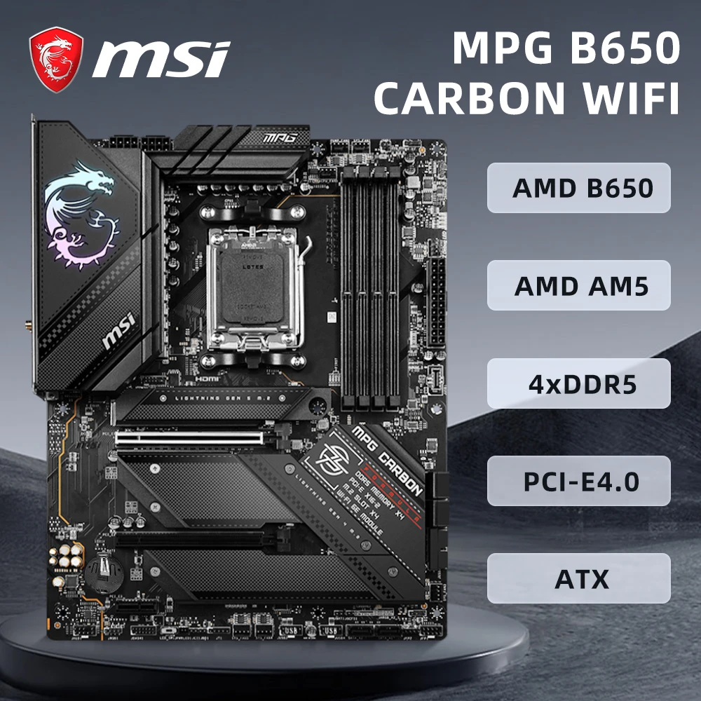 

MSI MPG B650 карбоновый телефон с поддержкой Ryzen 7 256x3,2 3D десктопные процессоры AMD B650 DDR5 память ГБ, USB Gen 2x2