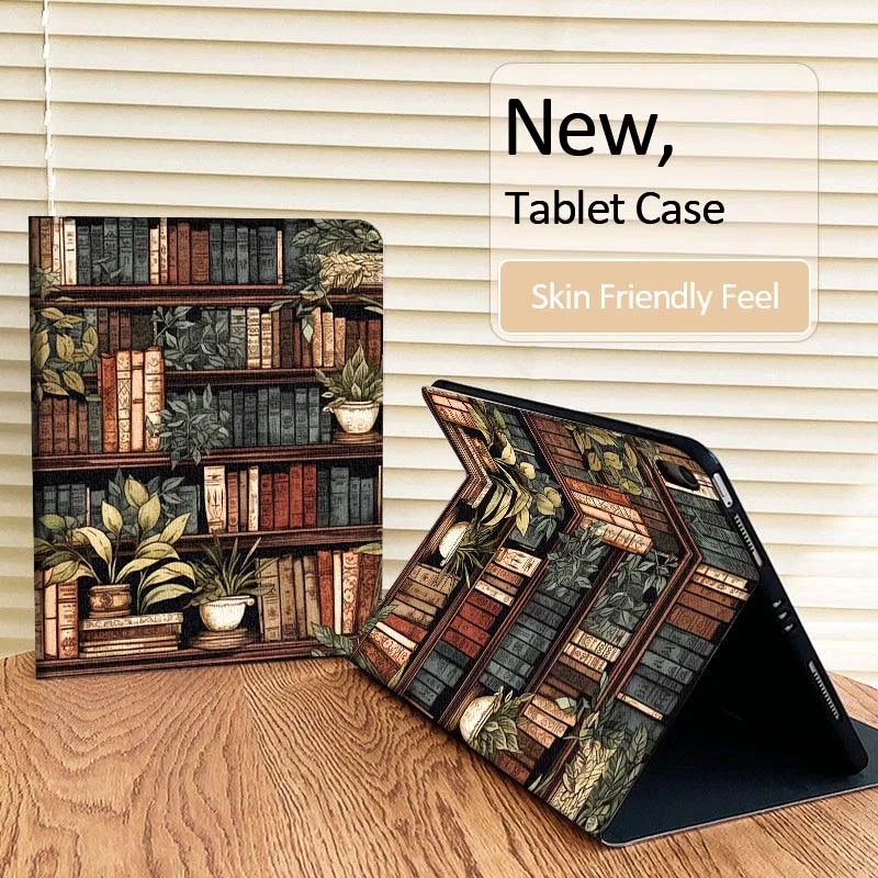 

Art Retro Bookshelf Book For iPad Pro Air Mini 2 3 4 5 6 7 7th 8th 9th 10th 11th 10.2 9.7 10.5 10.9 11 12.9 13 Tablet Case