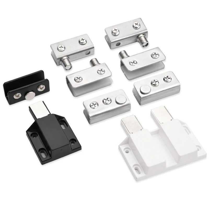 

Non Perforated Glass Hinge Cabinet Display Cabinet Frameless Tempered Glass Hinge Magnetic Clamp For Upper And Lower Pivot Shaft