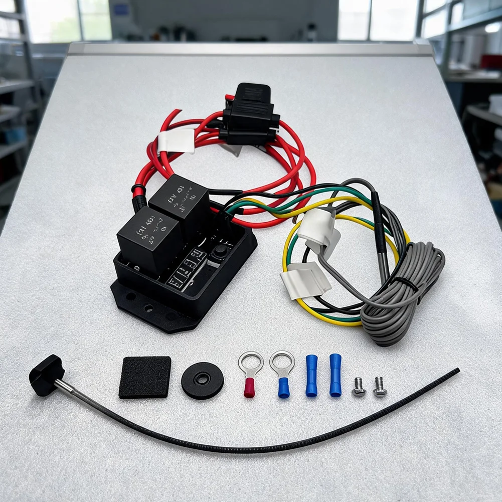 Digital Radiator Fan Controller Kit 12V 24V Dual Electric Relay Temperature Switch For Car Auto Cooling System Replacement Part