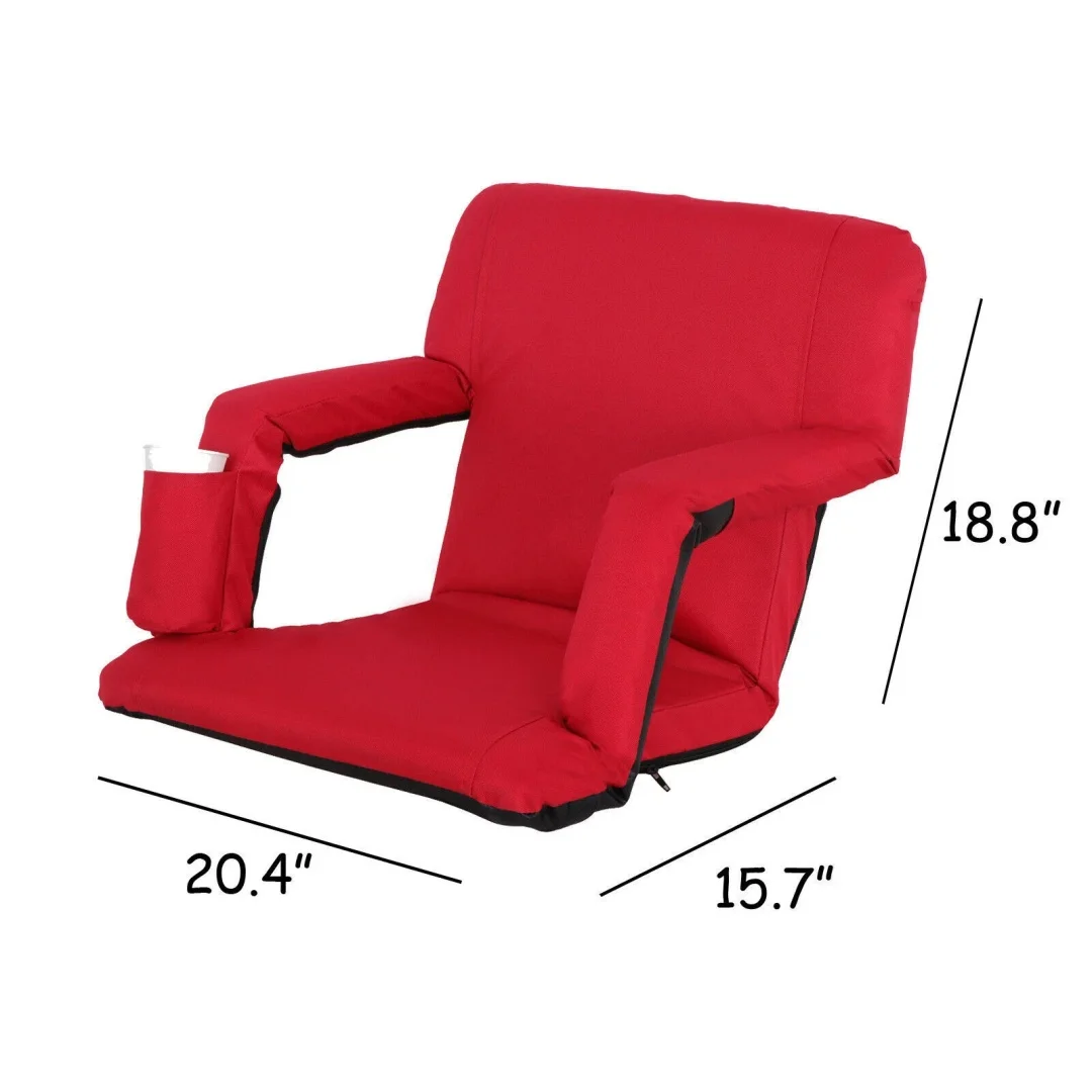 Bleacher Seat Reclining Stadium Seat Chair w/Back Cushion 5 Reclining Position