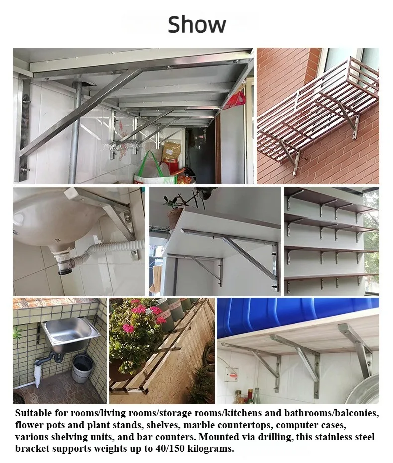 2 Stück Verstärkte Edelstahl-Dreieckshalterungen mit Schrauben DIY Regal-Eckverbinder für Marmortisch-Arbeitsplatten – Detail 5