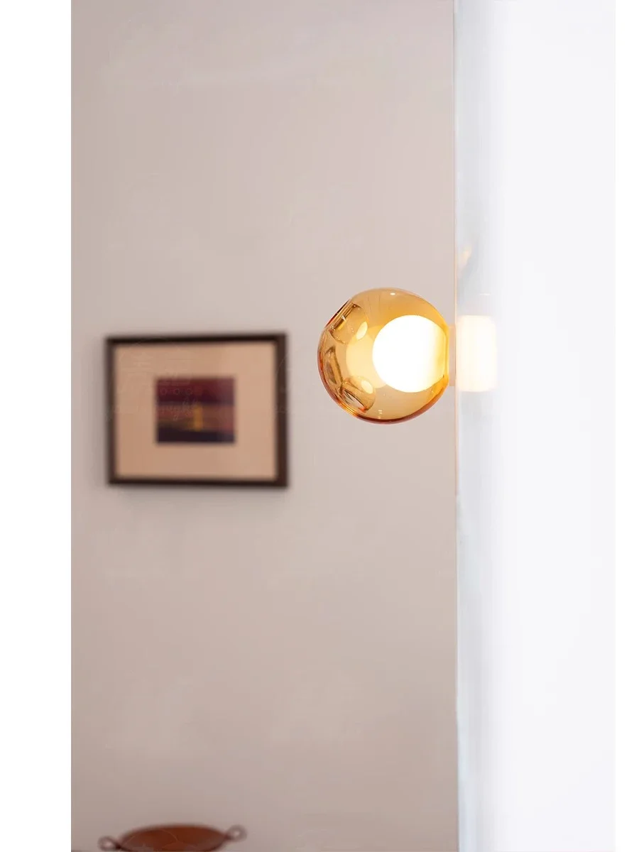 

2025 Italian Designer Luxury Colorful Glass Ball Wall Lights Home Decor Aisle Cafe Bedside Wall Decoration Fashion Lamps