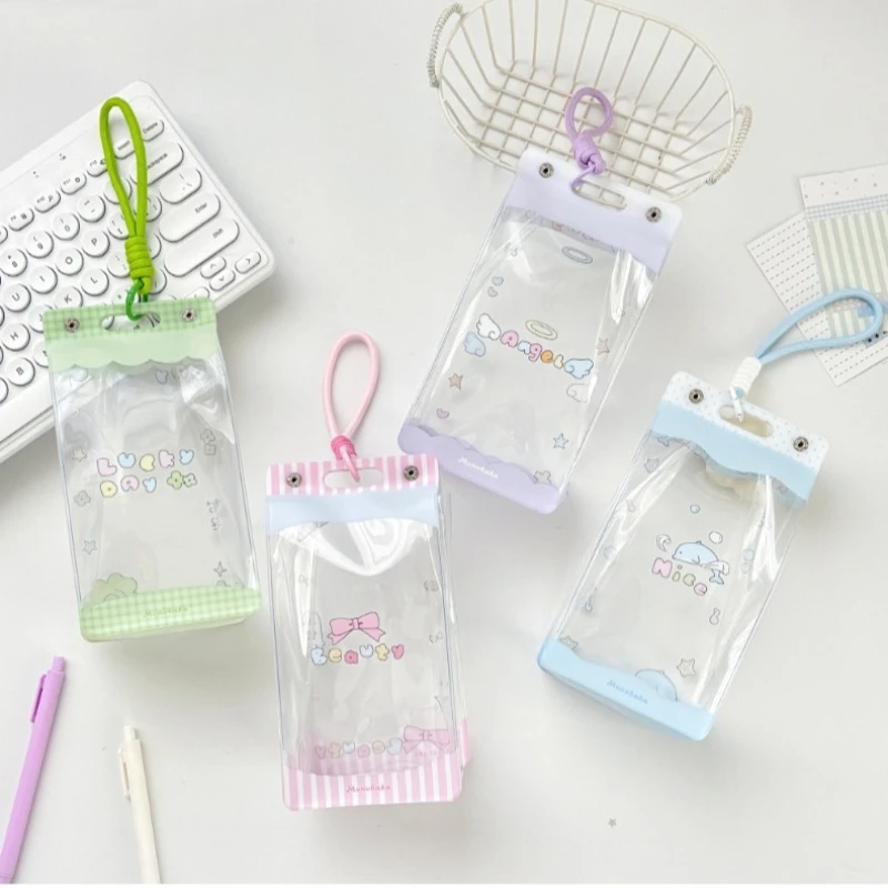 ぬいぐるみ Cute Bowknot Doll Bag Portable Transparent Storage Bags for 15cm Plush Toys Blind Box Decorative Bag Doll Accessories