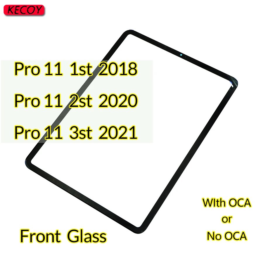 

10Pcs Front Glass With OCA (no touch digitizer) For iPad Pro 11 2018 2020 2021 Lcd Outer Screen Panel Lens Pro11 Replacement