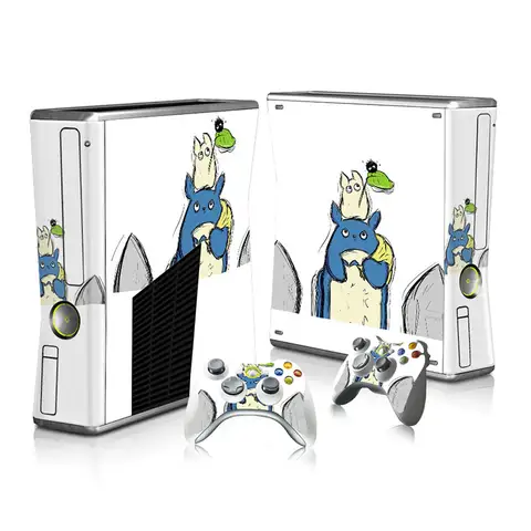 Skull design For Xbox 360 slim sticker for XBOX 360 slim vinyl sticker for Xbox360 slim skin sticker and 2 controller sticker