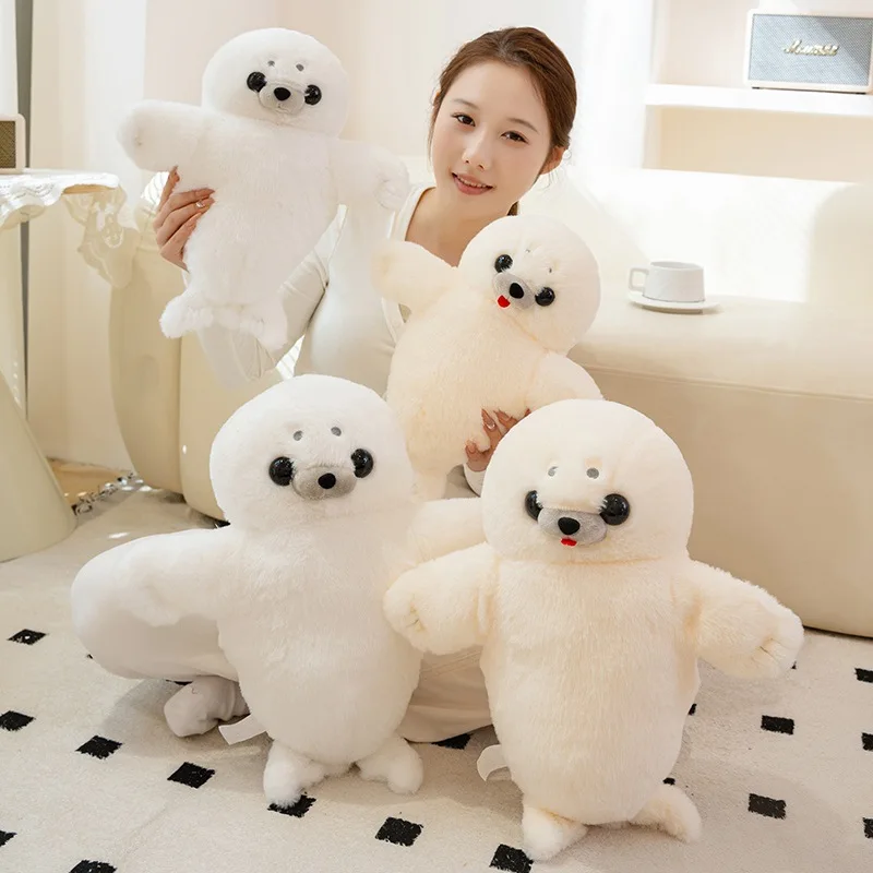 35/45cm Cute Cartoon Simulation Anime Seal Filling Marine Animal Plush Toy For Kids Oceanarium Seal Plush Doll Festival Gifts