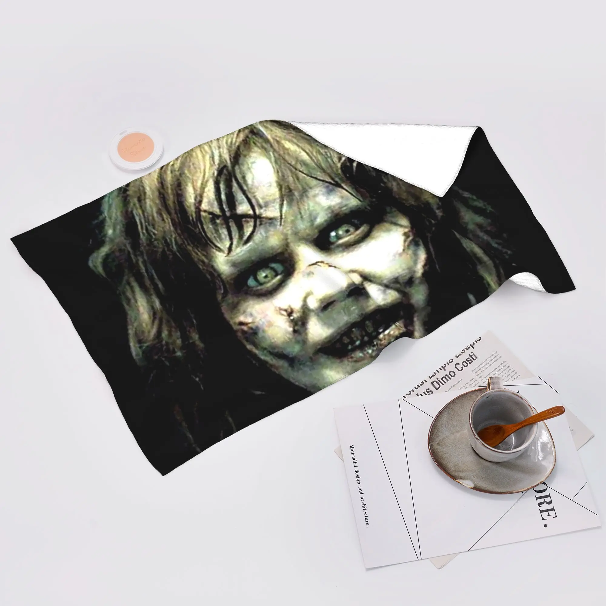 Custom The Exorcist Horror Movie Soft Face Towel Quick Dry Pool Bath Cotton Towels Absorbent Quick