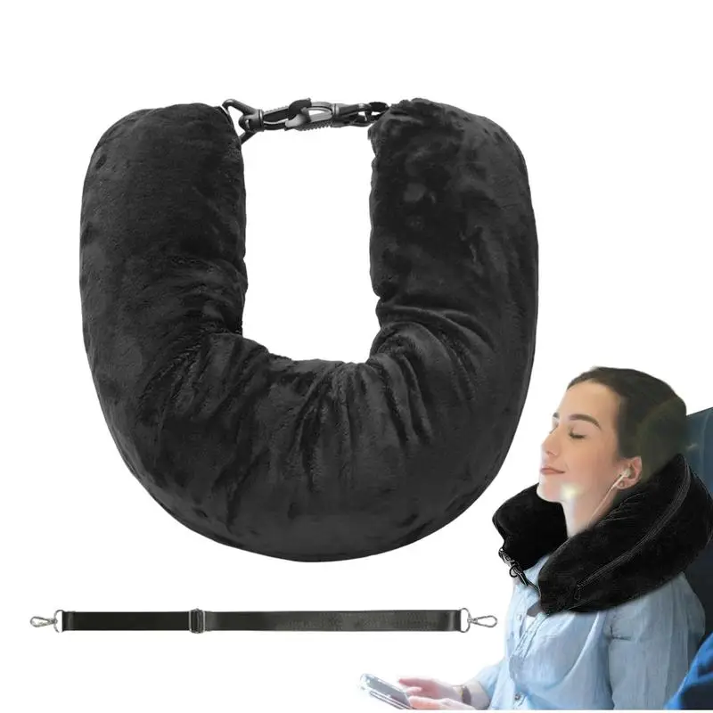 Neck Pillow Stuffable Clothing Travel Neck Pillowcase Portable Travel Neck Pillow For Train With Refillable Support For Travel