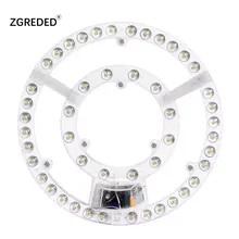Módulo de luz de techo Led de 220v, 12w, 18W, 24W, 36W, 48W, 72W, Panel de luz LED, reemplazo de ventilador de techo, lámpara de pared, módulo redondo