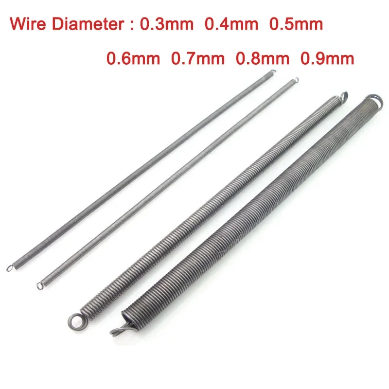 

Tension Extension Spring 300mm Long Double Coil Springs Wire Dia 0.3/0.4/0.5/0.6/0.7/0.8/0.9mm Outer Dia 3mm-9mm Steel Material