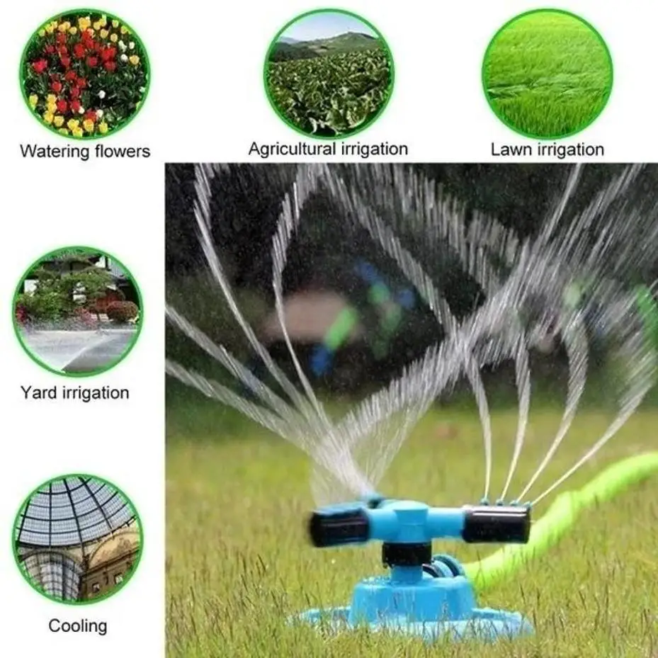 1 Pcs Fully Automatic Professional Garden Sprayer Irrigation Sprinkler Lawn New Portable 360 Degree Rotating Watering System