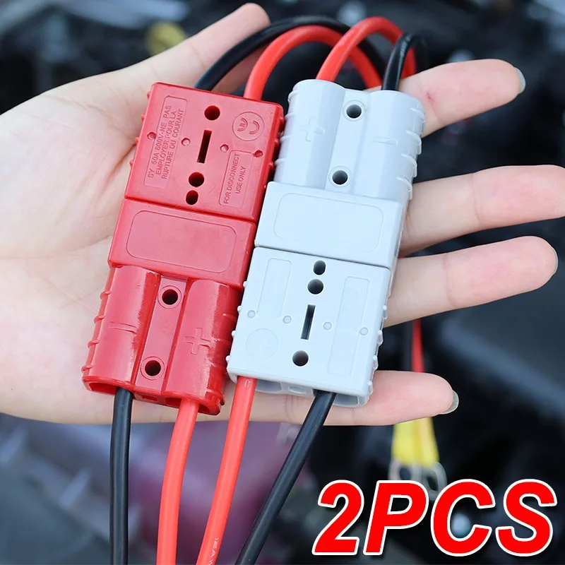 1/2PCS Battery Power Plug Cable Terminal Double Pole with Copper Contact Power Connectors 50A 1000V Charging Plug Accessories