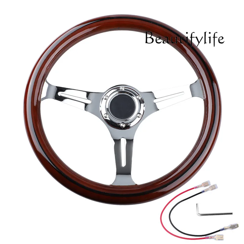 

Retro mahogany steering wheel modification, automotive general sports modified steering wheel