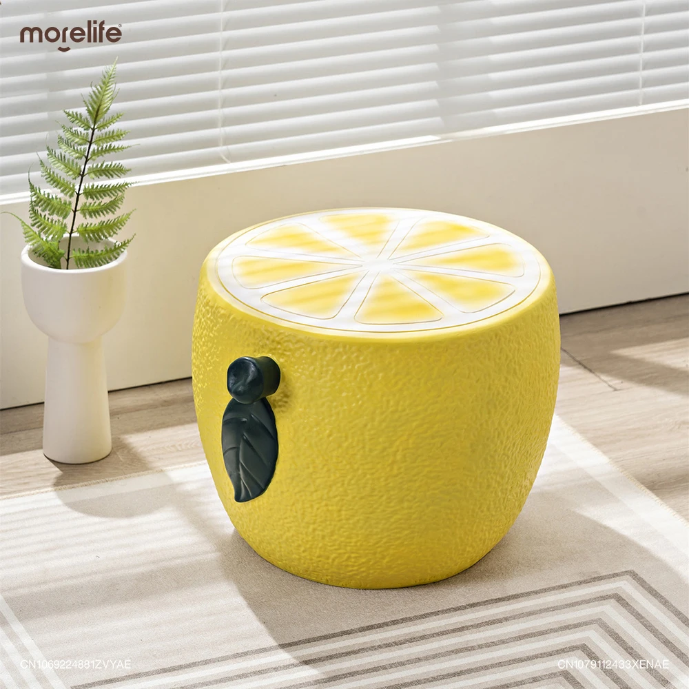 

Internet Celebrity Cute Lemon Low Stools Plastic Footstool Living Room Doorstep Shoe Changing Stool Small Ottoman Home Furniture