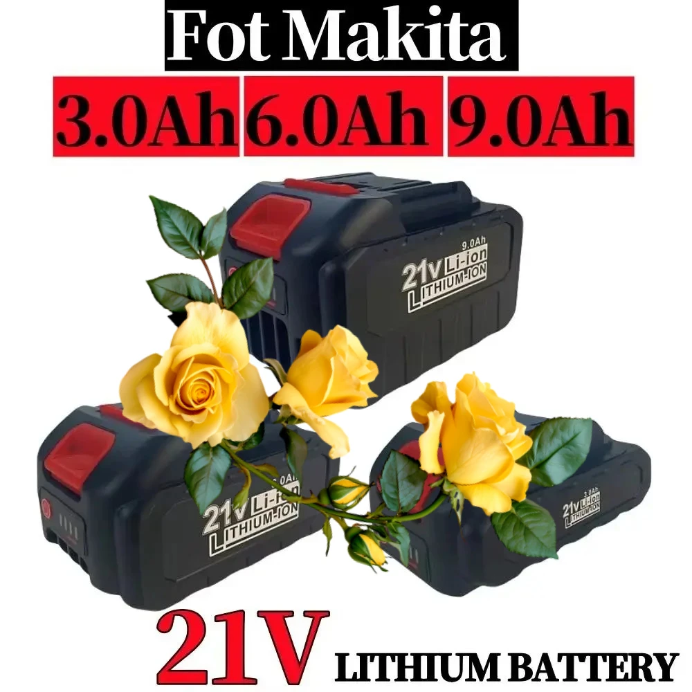 Suitable for Makita 21V 3000/6000/9000mah High-power Durable Lithium Battery, Series Electric Tool High Voltage Water Gun