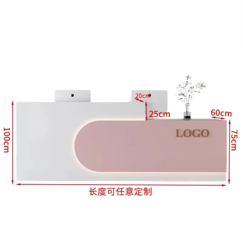 Mostrador de recepción Simple de belleza, mostrador de Bar de lujo de diseño profesional pequeño, escritorio de recepción central Vintage, muebles comerciales