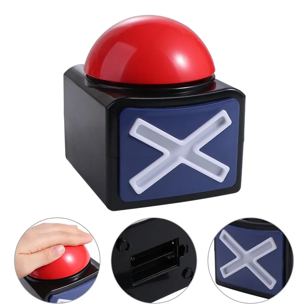 

Squeeze Box Toy Battery Powered Game Answer Buzzer Fun with Sound Light Contest Alarm Button Red Response Buzzers Contest