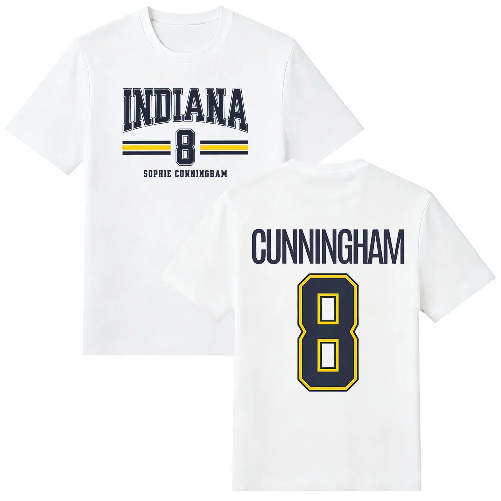 Sophie Cunningham #8 Indiana Basketball Tee Summer Men Women Retro Cotton Y2K Round Neck Casual Streetwear O-neck Tee Clothing