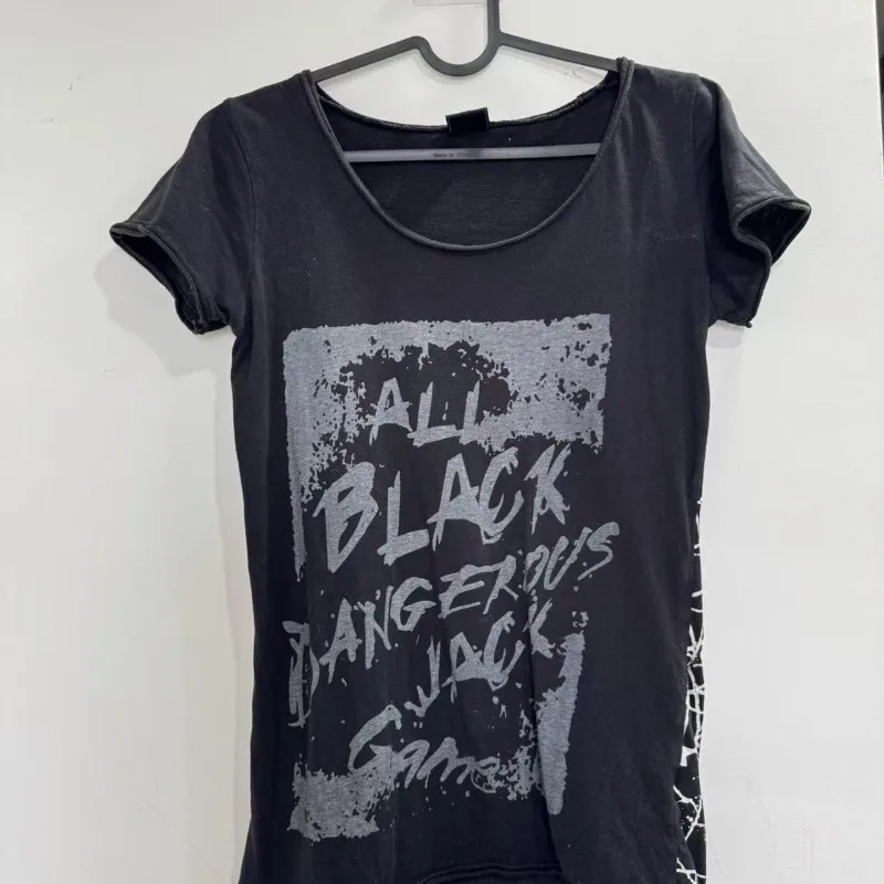 

American Retro Subculture Slim T-shirt Harajuku Hottie Spider Web Design Sense Tshirts Ladies Y2K Street Punk Tops Gothic Tees