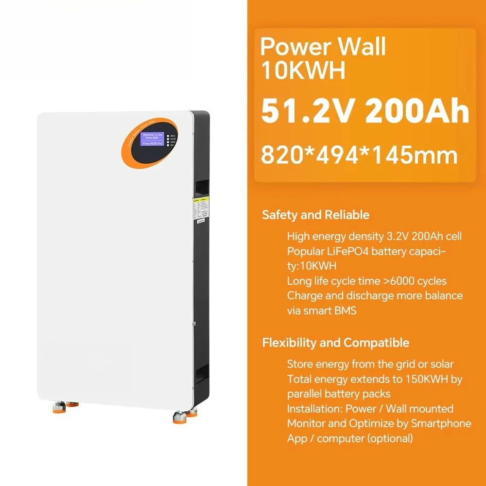 

Lithium Ion Ground Mounting 10kWh 48V Lifepo4 Battery 200Ah Solar Energy Storage Battery Energy Storage Battery