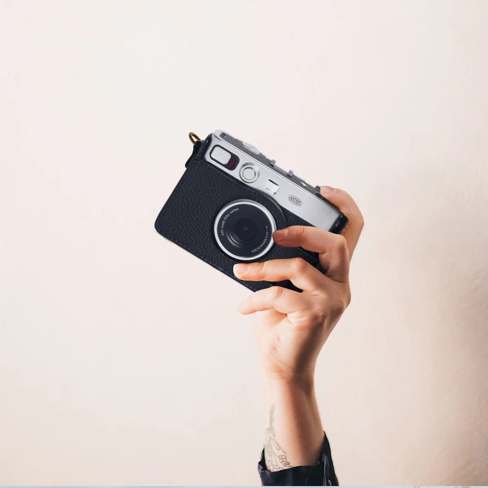 Instant Camera Storage Bag Suitable for Fujifilm Instax Mini Evo Leather Vintage Camera Bag Leather Case with Shoulder Strap