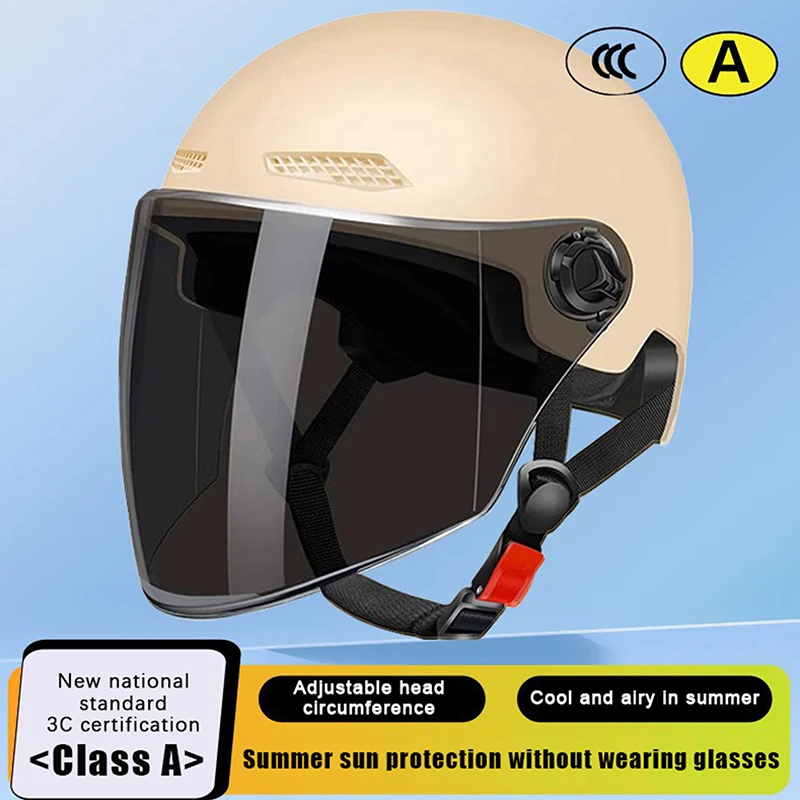 Halbhelm für Erwachsene mit Schutzbrille für Motorrad und Fahrrad – Cartoon-Design, 3C-zertifiziert für Männer und Frauen.
