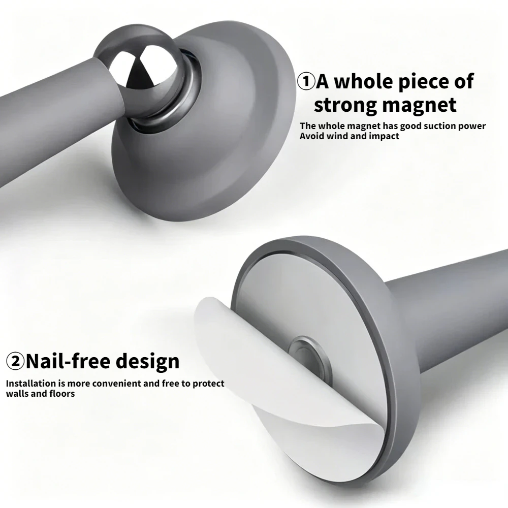 Silicone Anti-collision Door Stopper Strong Magnetic Silent No Punching Wall & Floor Compatible Door Holder
