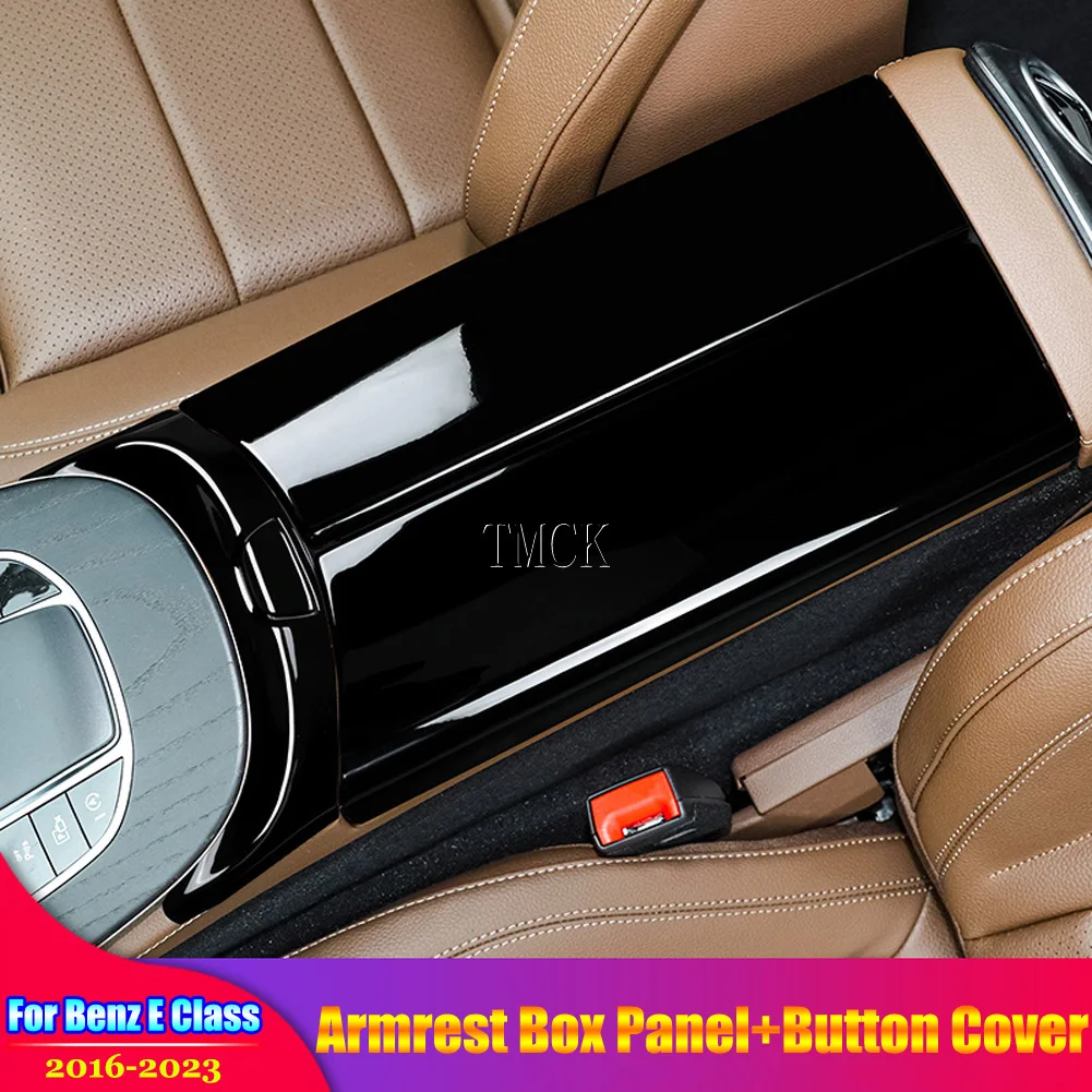 For Mercedes Benz E Class W213 Coupe C238 W238 AMG E43 E53 E63 2016-2023 Car Accessories Central Armrest Box Panel Trim Cover