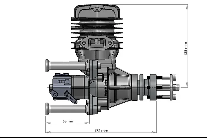 DLE Original New DLE55 55cc DLE Single Cylinder 2-Strokes Gasoline / Petrol Engine for RC Airpla Two Strokes Side Exhaust