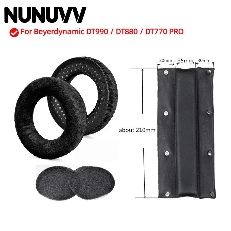 Подушечки для наушников для Beyerdynamic DT990/ DT880/ DT770 PRO, сменные подушечки для наушников, мягкие подушечки из пены с эффектом памяти Подушечки для наушников для Beyerdynamic DT990/ DT880/ DT770 PRO, сменные подушечки для наушников, мягкие подушечки из пены с эффектом памяти