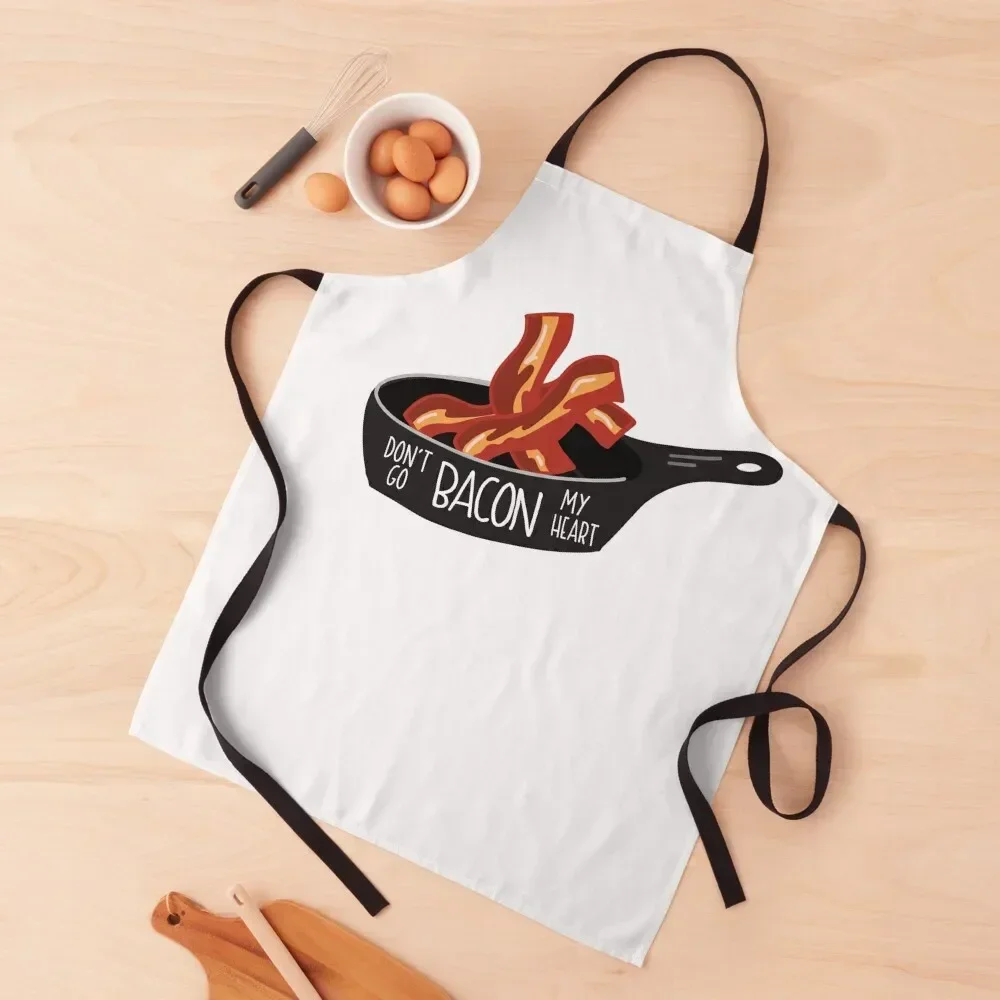 Don't Go Bacon My Heart Sticker Bacon Lovers Apron Women's Home Clothes Kitchen on the wall japanese style Apron