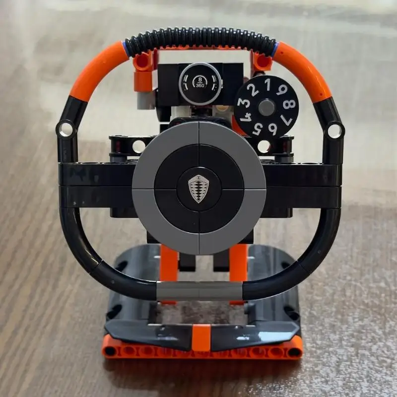 Race Style Steering Wheel Building Blocks 228pcs, Sport Vehicle Interior Cockpit Replica Adult Hobby Collectible Display