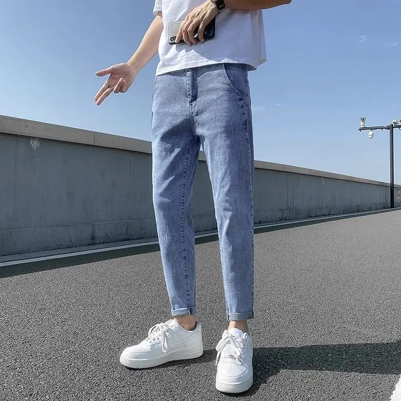 Summer Thin 2025 New Deimn Jeans Men's Slim-fitting Pants Korean Casual Pants Fashion Spring and Summer Jeans Men's Luxury New