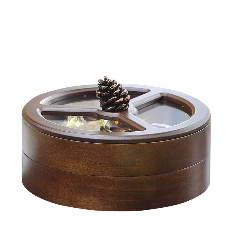 

Solid wood snack storage box, dried fruit box, home hotel living room desktop grid storage box, wedding candy box wholesale