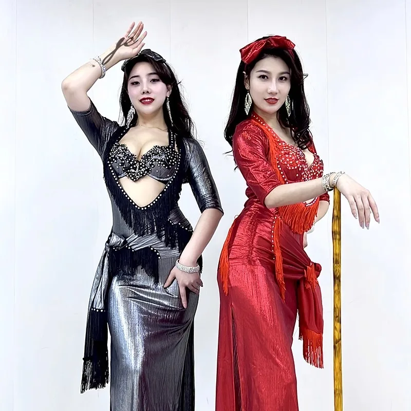 Customized Belly Dance Costume  Eastern Dance Dress Shaabi Folk Style Robe Performance Costume Heavy Industry Pure Handmade