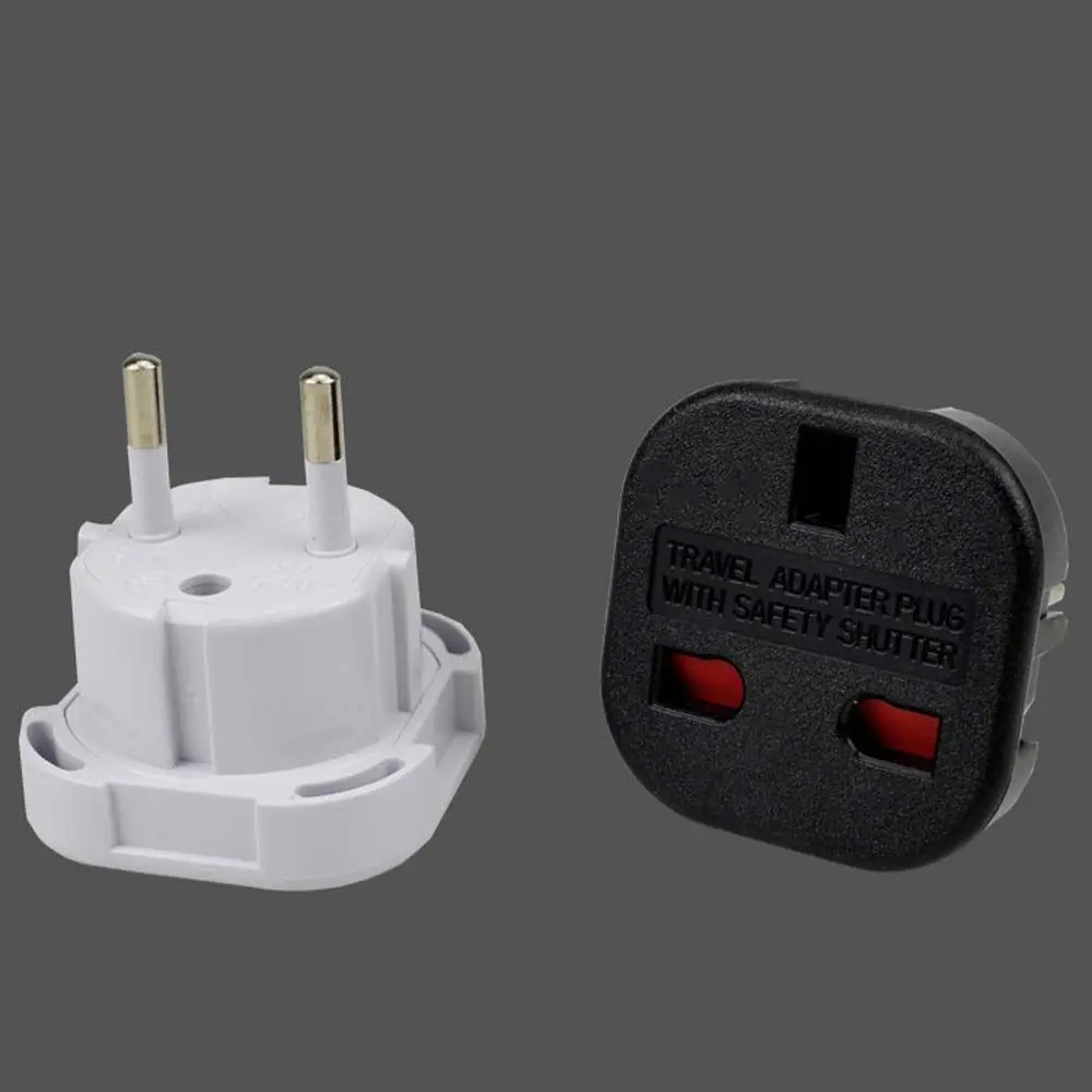 AC Wall Charger UK British Adapter 2 Round Pin Socket UK To EU Plug Plug Converter EU Plug Adapter UK to EU Socket Adapter