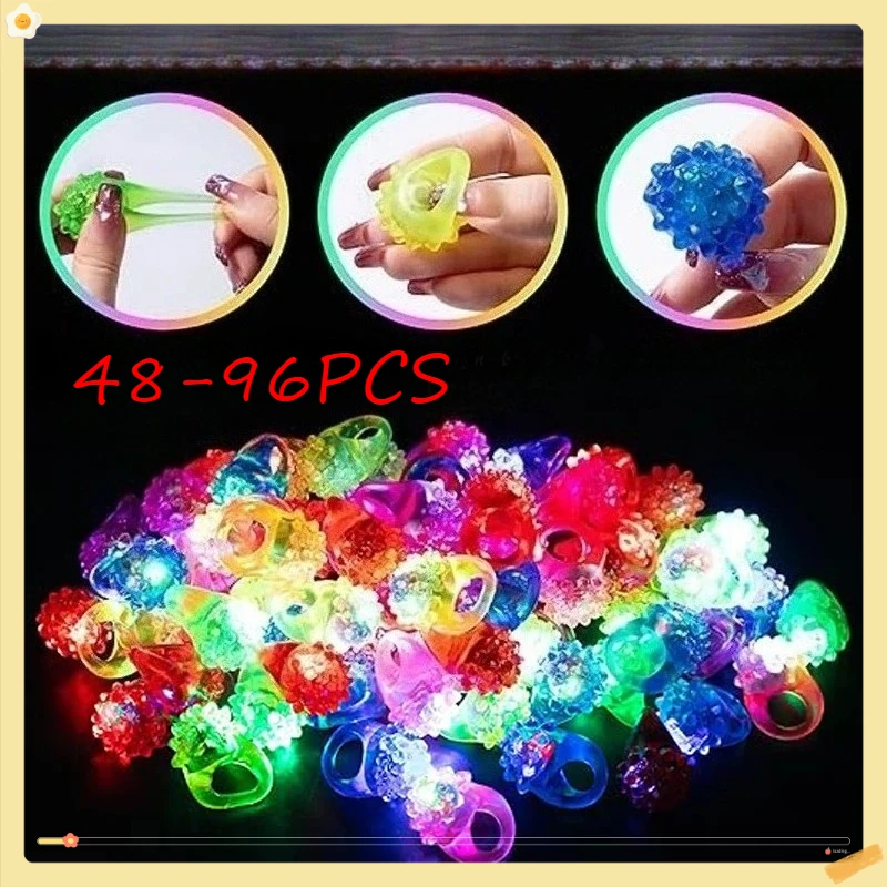 

Luminous Strawberry LED Ring Light Fluorescent Finger Light Bar Flash Soft Plastic Toy Christmas Small Gift for Fun And Glow