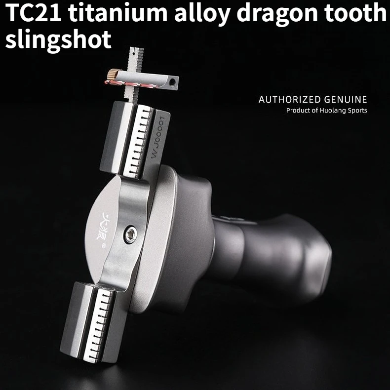

Five Generation Dragon Tooth Fast Pressing Titanium Alloy Slingshot Outdoor Flat Leather High-precision Slingshot