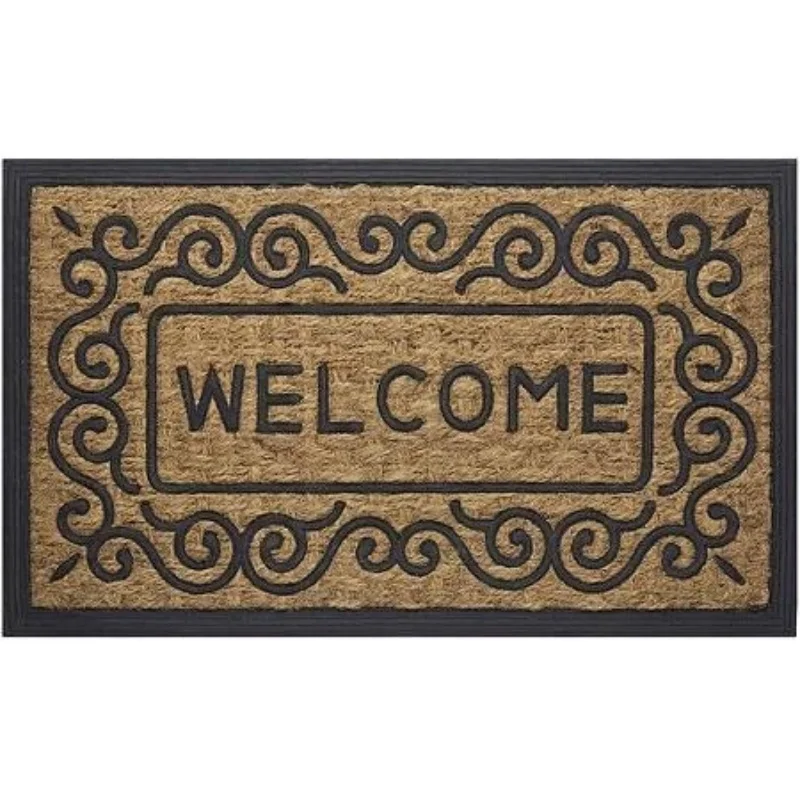 Newest Floor Mat Minimal Line Cat Welcome Coir Doormat Natural Fiber Front Door Floor Mat