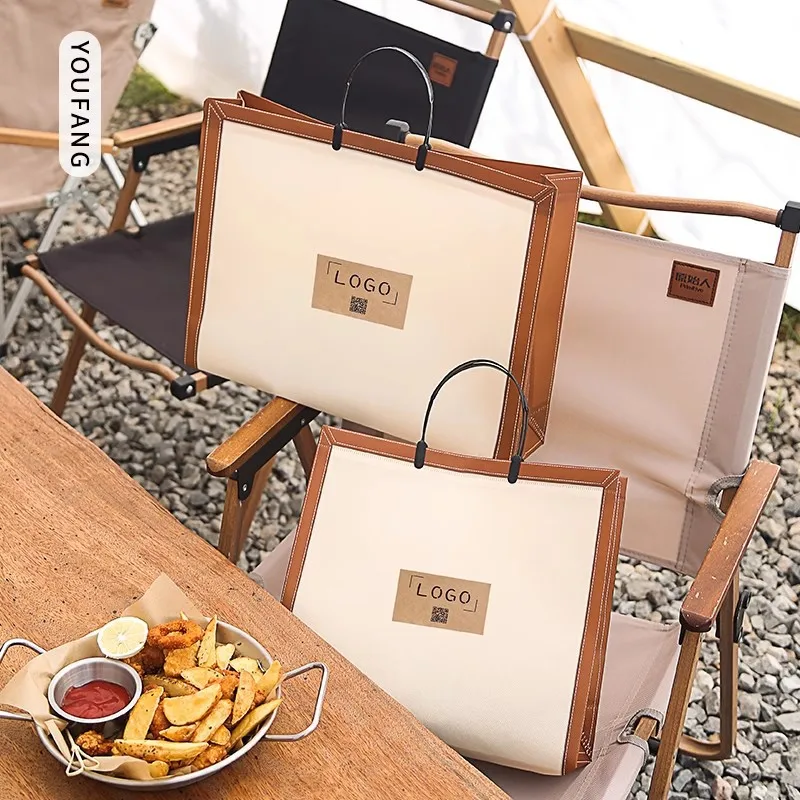 Custom.New Big Ear-Inserting Handbag Film Clothing Store Clothes Packing Bag Packaging Waterproof Customized Non-Woven Lo