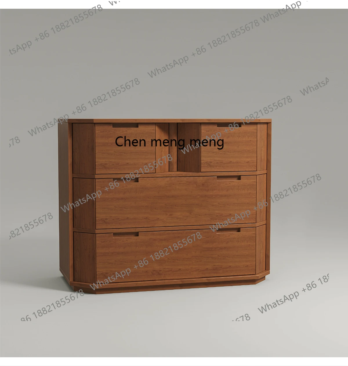 Medieval four-chest cabinet retro solid wood side cabinet living room storage drawer cabinet