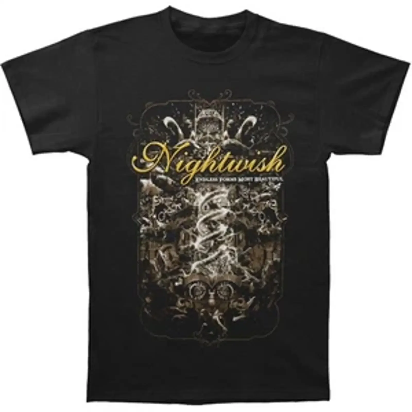 Camiseta de la gira Nightwish Endless Forms Tour, la más hermosa camiseta vintage de Phoenix, ropa de diseñador con efecto lavado, ropa informal versátil