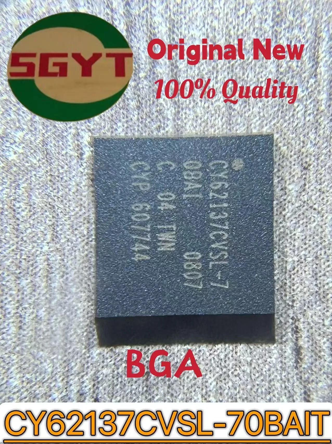 5PCS IC imported original spot CY62137CVSL-70BAIT IC SRAM 2MBIT PARALLEL 48FBGA Standard SRAM, 128KX16, 70ns