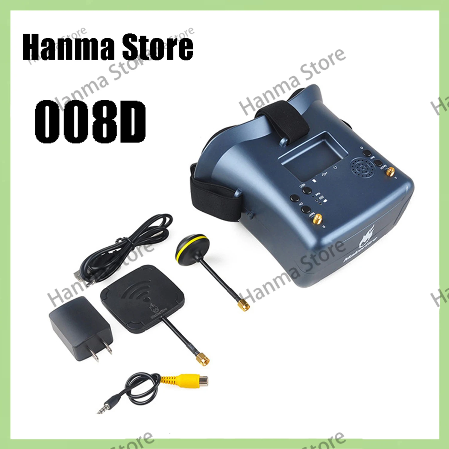

008D FPV Goggle 5,8 ГГц 40-канальный приемник с DVR 3,7 В/2000 мАч Аккумулятор 4,3-дюймовый HD ЖК-дисплей 16:9 для гоночного дрона Micro BWhoop Drone