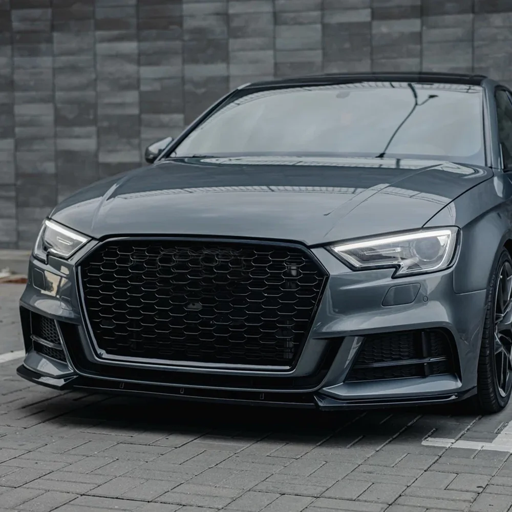 For Audi A3 8V S-line S3 2017 2018 2019 2020 Saloon / Sportback Car Front Bumper Lip Diffuser Splitter Bodykit Tuning view 3