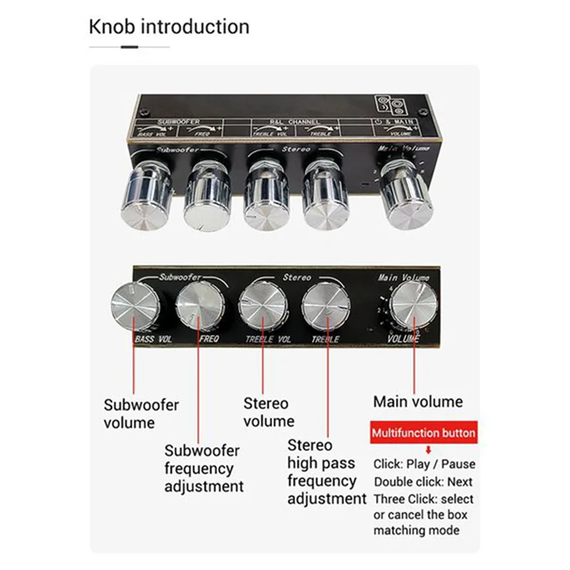 ZK-TB22 TPA3116D2 บลูทูธซับวูฟเฟอร์เครื่องขยายเสียง 2.1 HIfi สเตอริโอ Amp 2X50W + 100W Amplificador สําหรับลําโพง