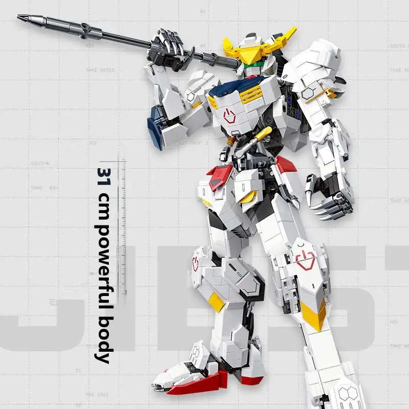 

Adult Blocks Mecha Serie 58029 1142pcs New Building Block Model Fourth Form Wolf Handheld Assembly Robot Toy For Boys Gifts