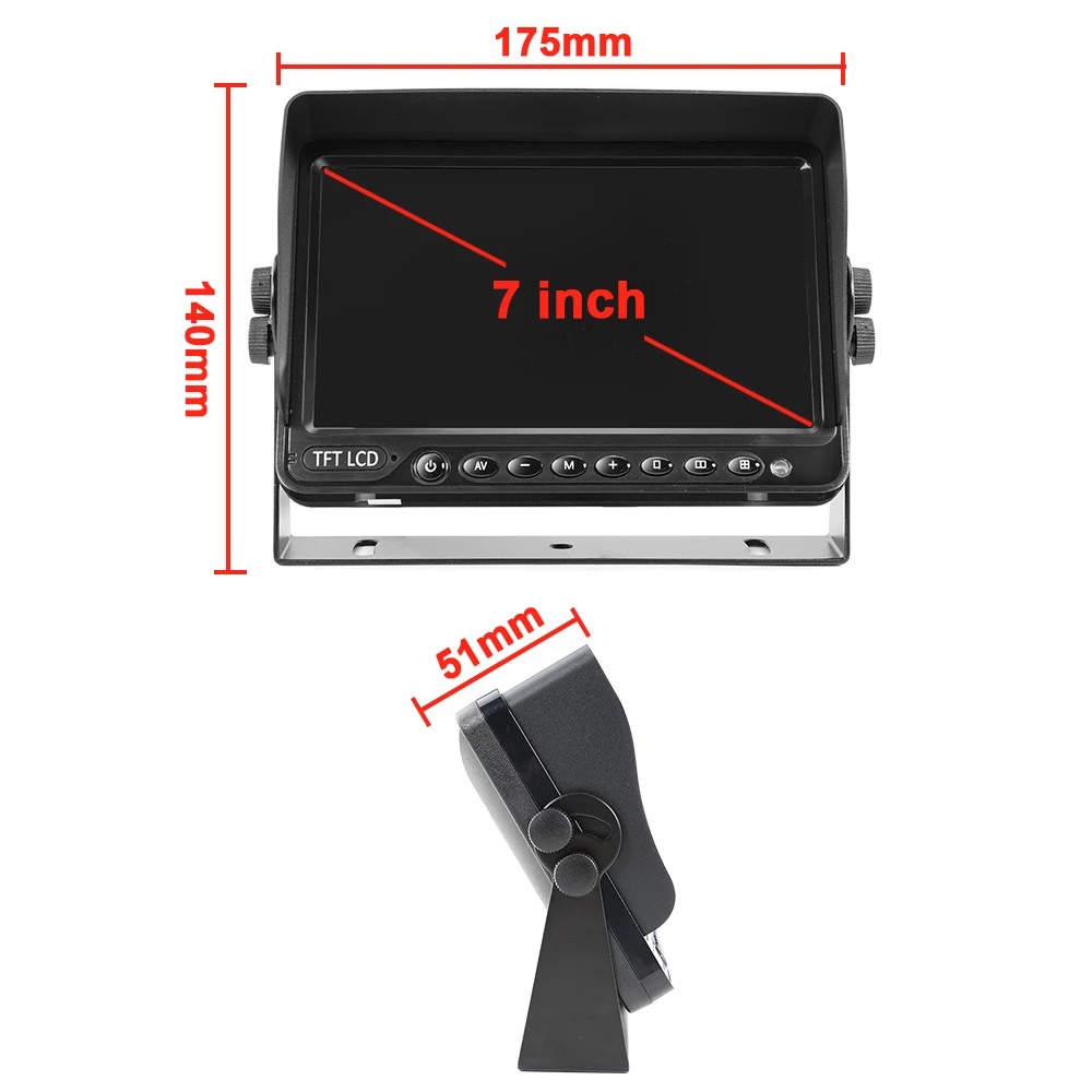 Carsanbo Car 7-10 Inch AHD stand alone monitor with Sunshade  making for 360 car camera system Car Rearview Surveillance System